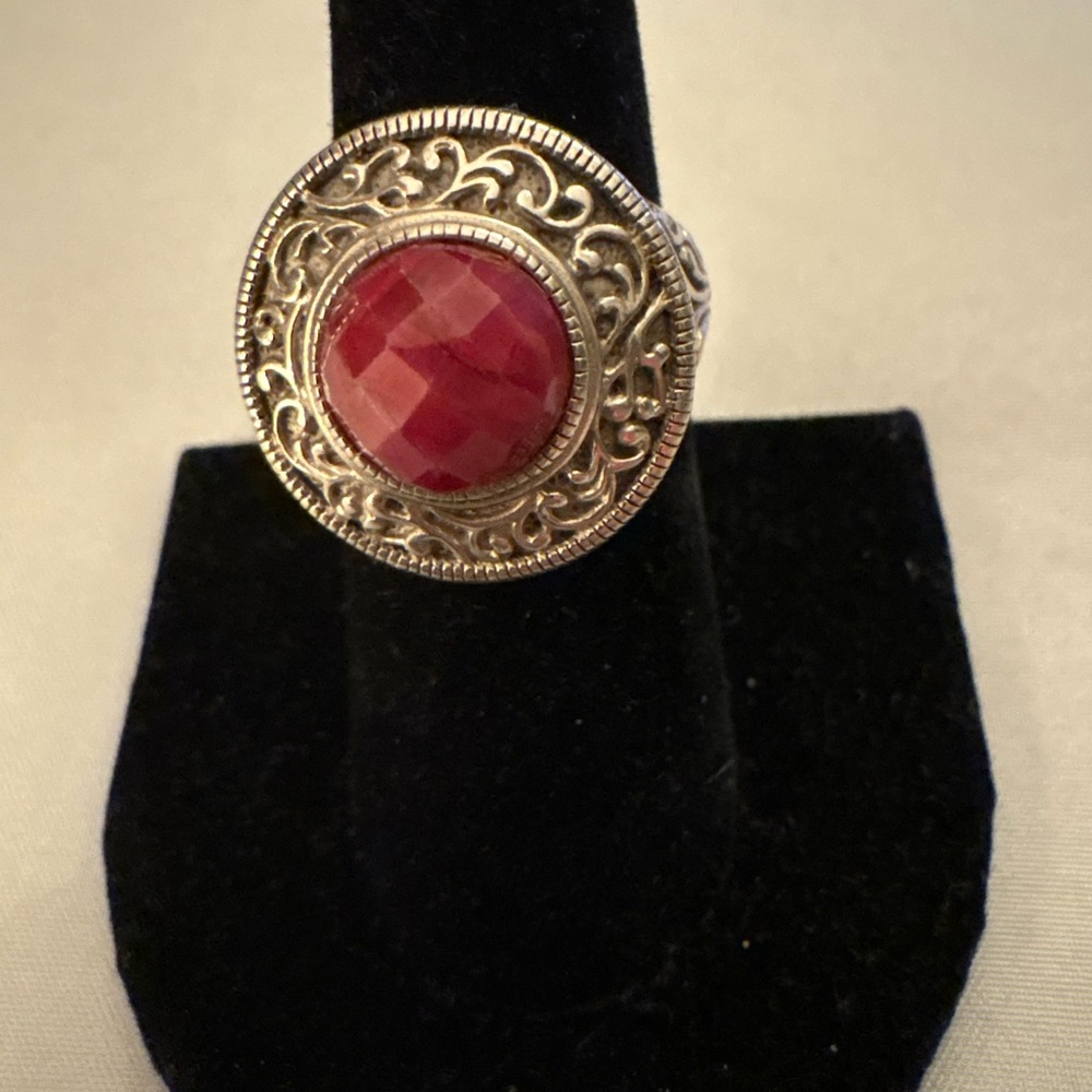 Elegant PAJ 925 Silver and Ruby Gemstone Ring